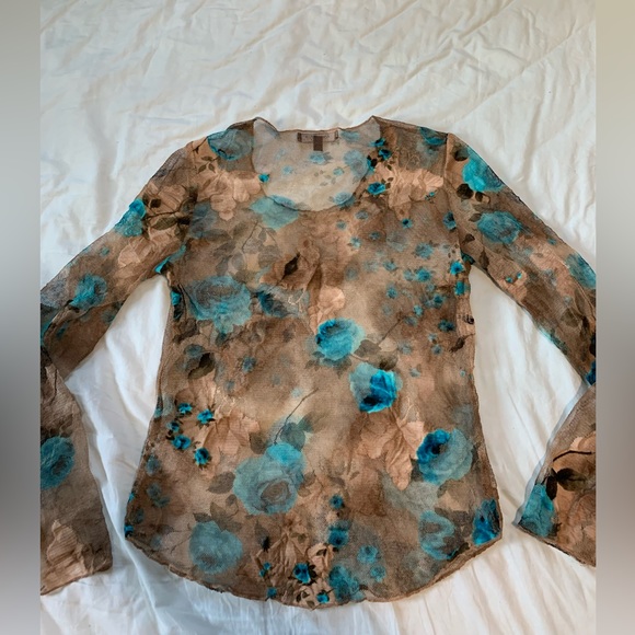 Karen Kane Lifestyle Top see through net Sz Small EUC - Picture 6 of 6